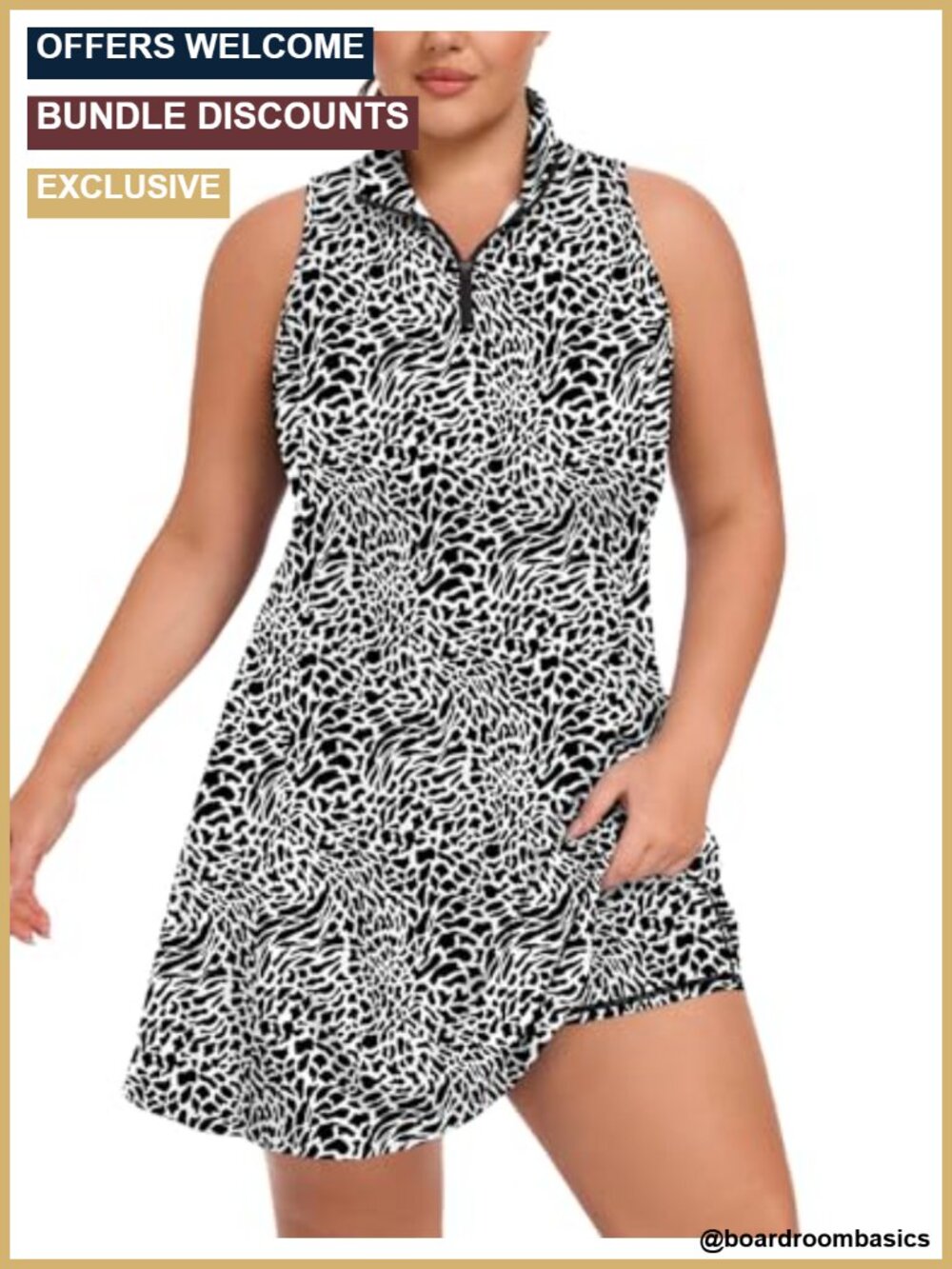 Plus Size Tennis Dress with Shorts Racerback Golf Athletic